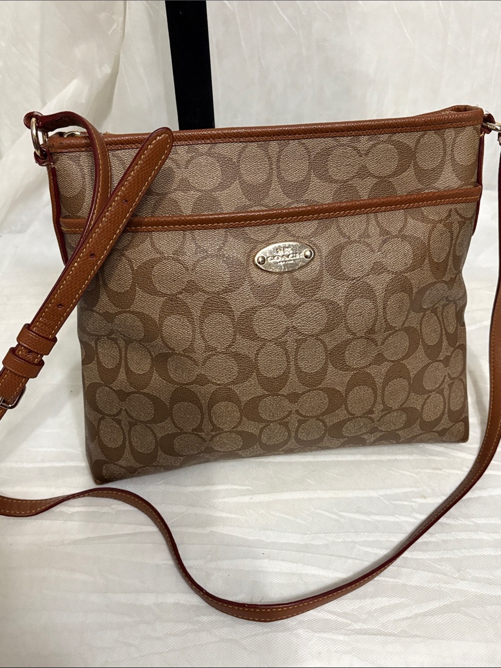 Coach Signature Canvas File Crossbody Bag
